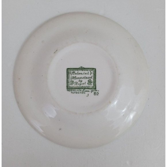 Vtg 50's Colonial Homestead Underglaze By Cirsa 6.25" Plate #J 52 Spinning Wheel - Picture 3 of 4